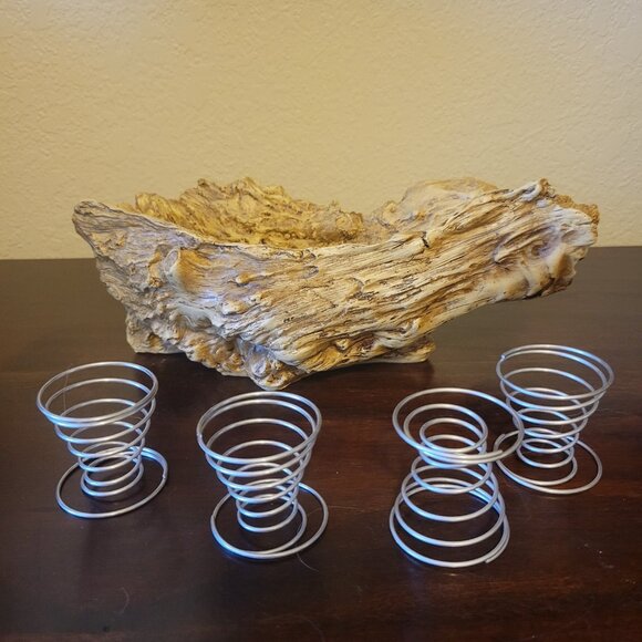 Roberta's Garden Driftwood Stump Log Resin Planter Incl. Air Plant Holders - EUC - Picture 1 of 6